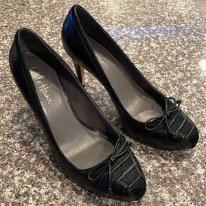 Cole Haan Black Heels with Bow Detail